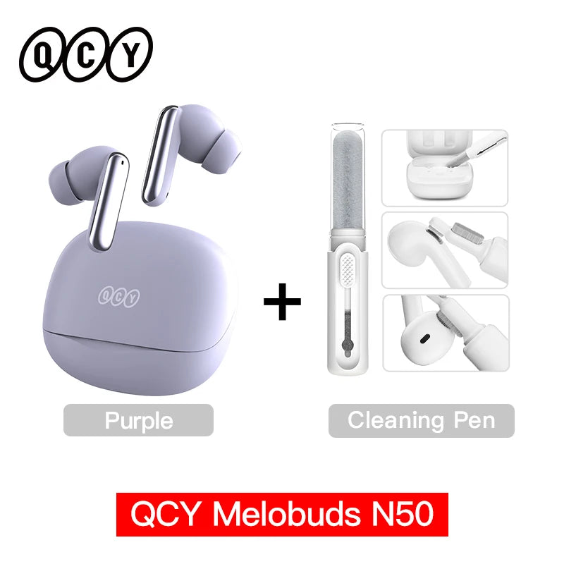 QCY Melobuds N50 ANC Bluetooth 5.4 Wireless Earphones Active Noise Cancellation 6 Mics Clear Call Earbuds Multipoint Connection TAVEN System LLC