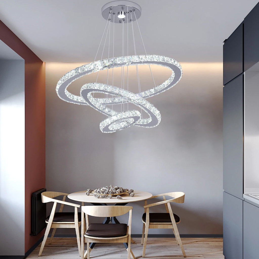 Crystal Pendant Light Living Room Remote Control Gold Chrome Lustre Ceiling Chandeilers Lamp for Bedroom Home Decoration Luminai TAVEN System LLC