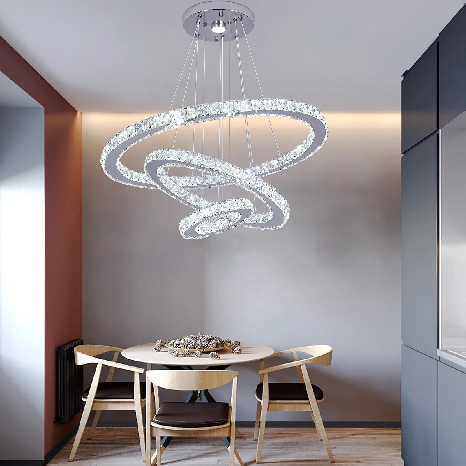 Crystal Pendant Light Living Room Remote Control Gold Chrome Lustre Ceiling Chandeilers Lamp for Bedroom Home Decoration Luminai TAVEN System LLC