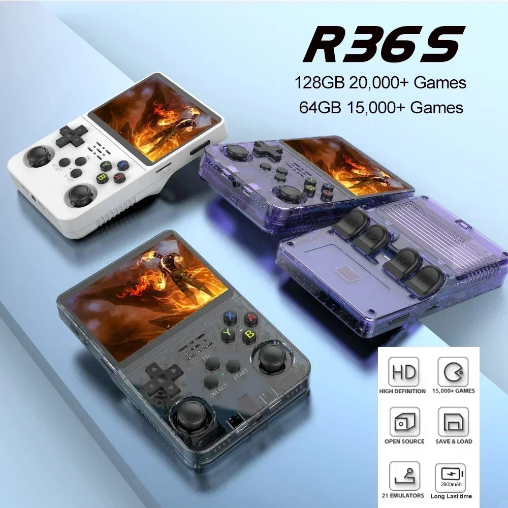 BOYHOM 256G 128G R36S Retro Handheld Game Console Linux System 3.5 Inch IPS Portable Pocket Player 64GB Video Gaming Kids Gifts TAVEN System LLC