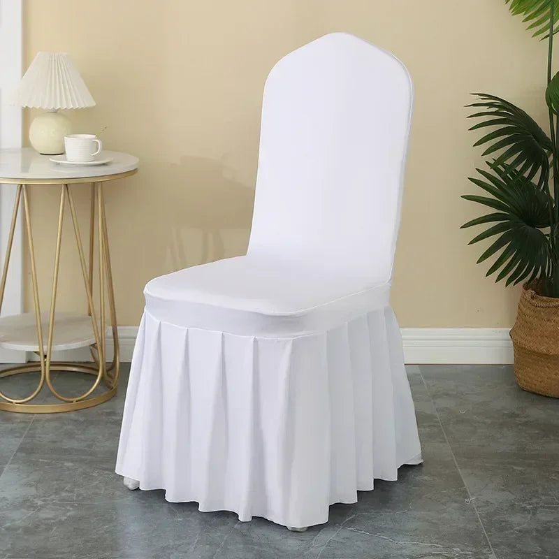 Pleated Spandex Chair Covers Wedding Hotel Banquet Seat Decor TAVEN System LLC
