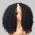 Kinky Curly V Part Indian Remy Human Hair Wig Long