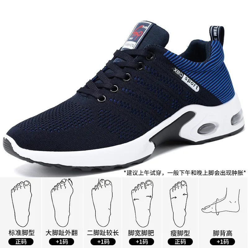Men's Trendy Breathable Lace-Up Running Shoes Korean Light Casual Sports Sneakers TAVEN System LLC
