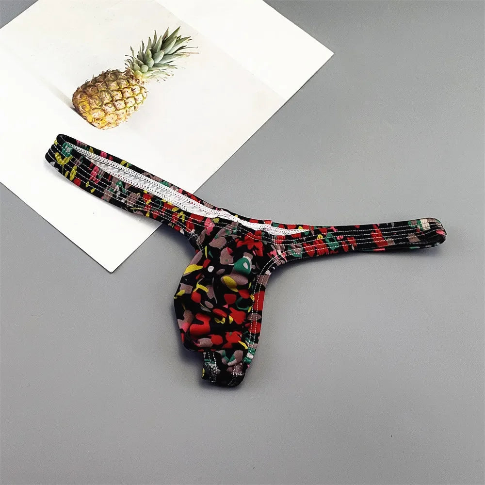Sexy Printed Lips/Flowers/Camouflage Underwear for Men Mini Panties Penis Pouch String Low Waist Bikini Hombre Lingerie TAVEN System LLC