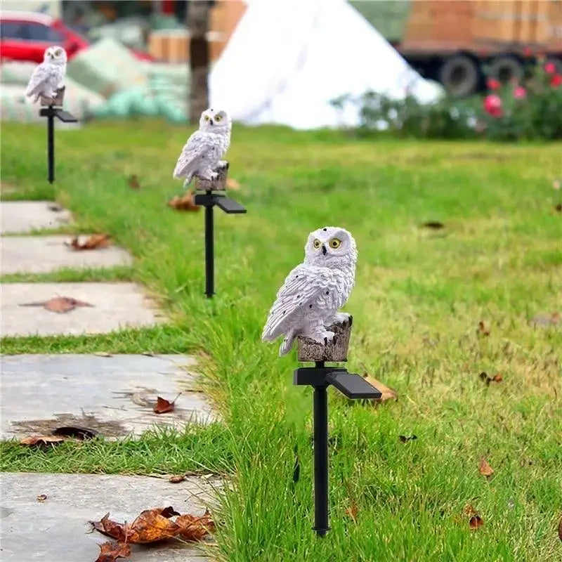 New 1 Pcs Decor Owl Lights Outdoor Solar Powered Lawn Floor Lamp Waterproof Landscape Lighting Pathway LED Animal Lantern
