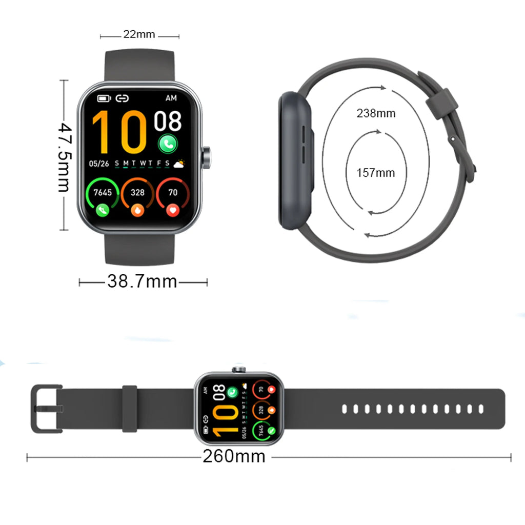 Smart Watch(Answer/Make Calls), 1.96" Smartwatches, Fitness Tracker, Sleep Monitor, Pedometer, 100+ Sport Modes, IP68 Waterproof TAVEN System LLC