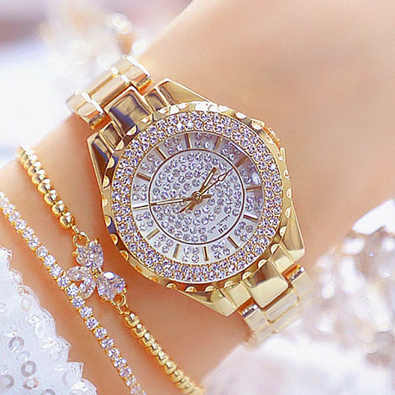 Women Gold Bracelet Dress Watches 2025 Top Brand Luxury Ladies Wrist Watches For Female Clock Fashion Elegant Full Steel - TAVEN System LLC