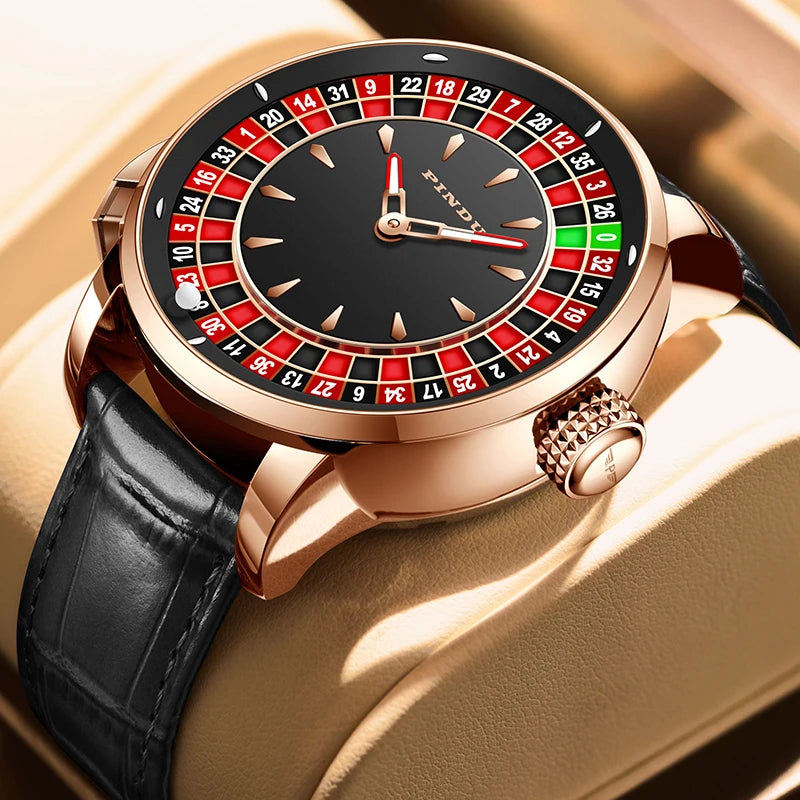 Men’s Automatic Skeleton NH35 Sapphire Leather Watch TAVEN System LLC
