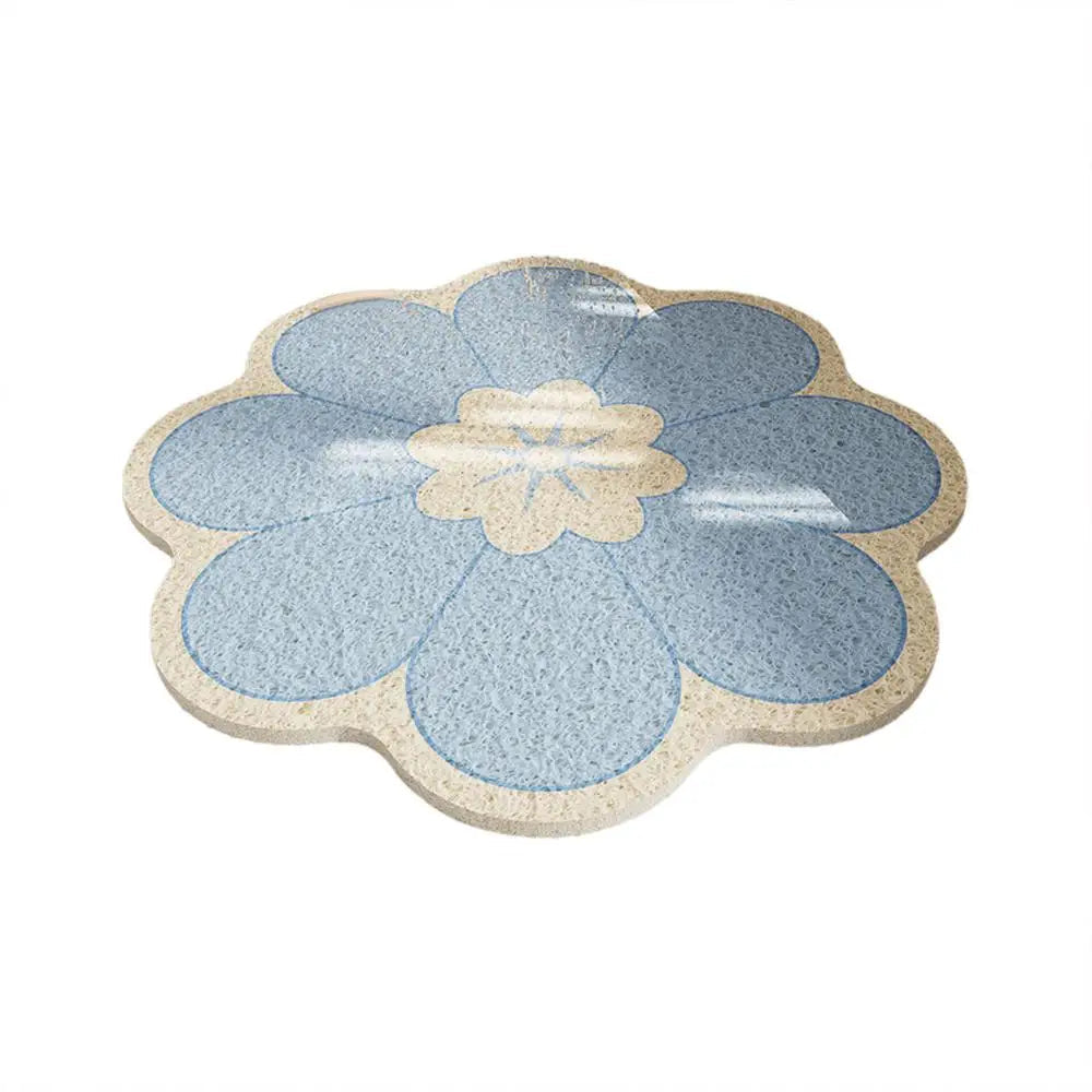 50x50cm Round Flower Bathroom Mat PVC Quick Drying Bath Rug Mat Beautiful Flower-shape Bathroom Bath Mat for Living Room TAVEN System LLC