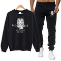 Men Print Sweatshirt Tracksuit Set Casual Sports Two Piece Outfit