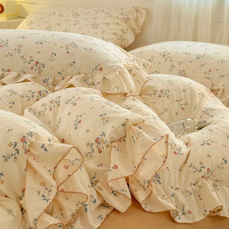 Bonenjoy Lace Duvet Cover Printed Home Quilts Cover Ruffles Comforter Covers Adults Kids Room Bedding (Pillowcase Need Order) TAVEN System LLC