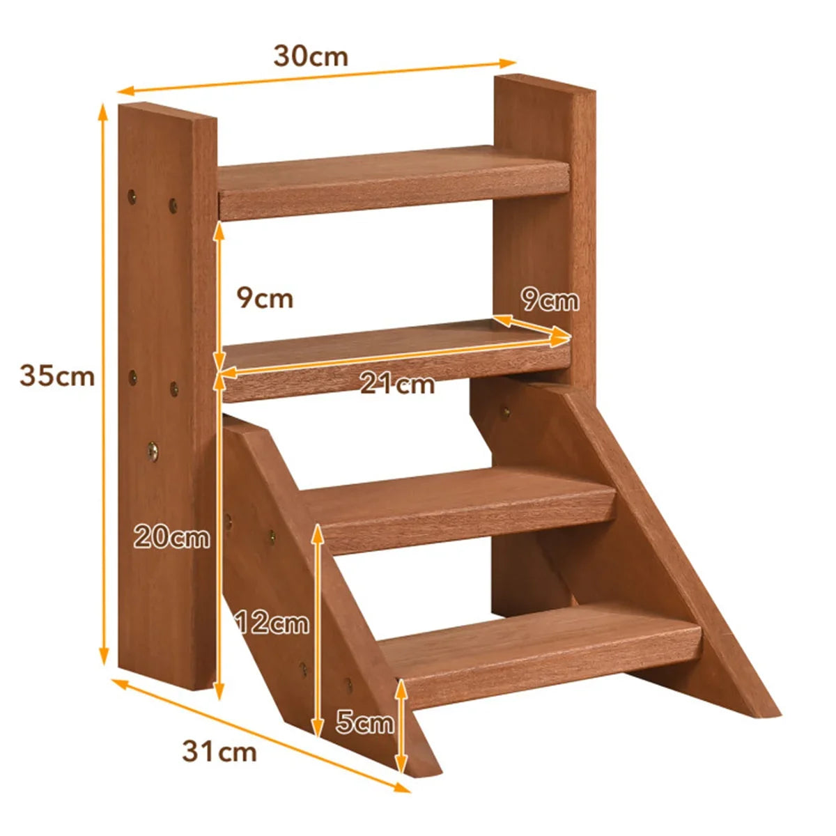 4 tier wooden plant stand for succulents balcony and desktop