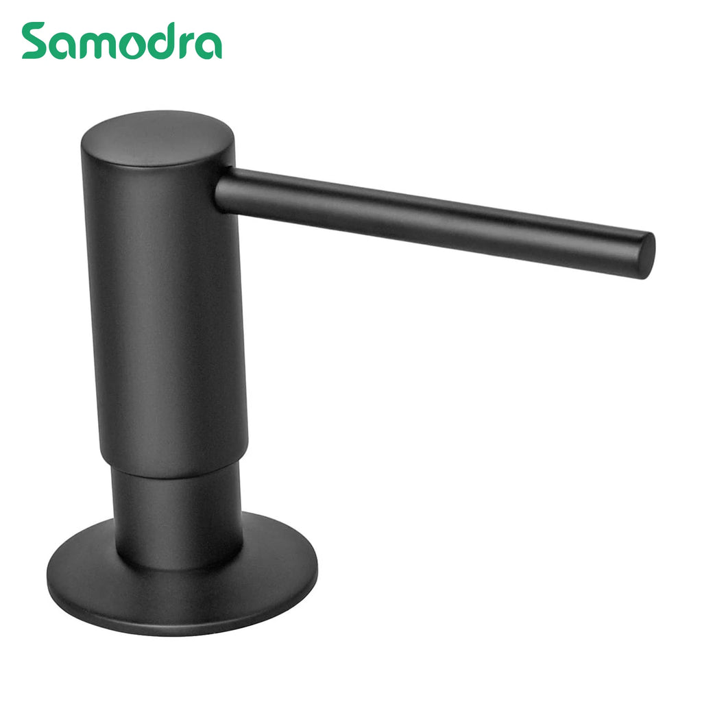 Samodra Black Liquid Soap Dispensers Brass Pump Head With 500ML PE Bottle Build in Dispenser soap For kitchen accessories TAVEN System LLC