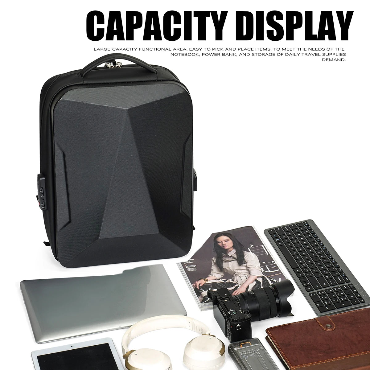 Expandable Men Business Laptop Backpack Large Capacity Travel Bag TAVEN System LLC