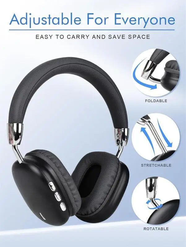 Wireless Bluetooth Headphones High-Resolution Audio Foldable Lightweight Deep Bass Long-Lasting Earphones TAVEN System LLC