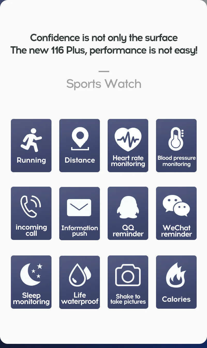 116plus Smart Watch Men Women Bluetooth Connected Phone Music Fitness Multifunctional Sports Bracelet Sleep Monitor Smartwatchs TAVEN System LLC