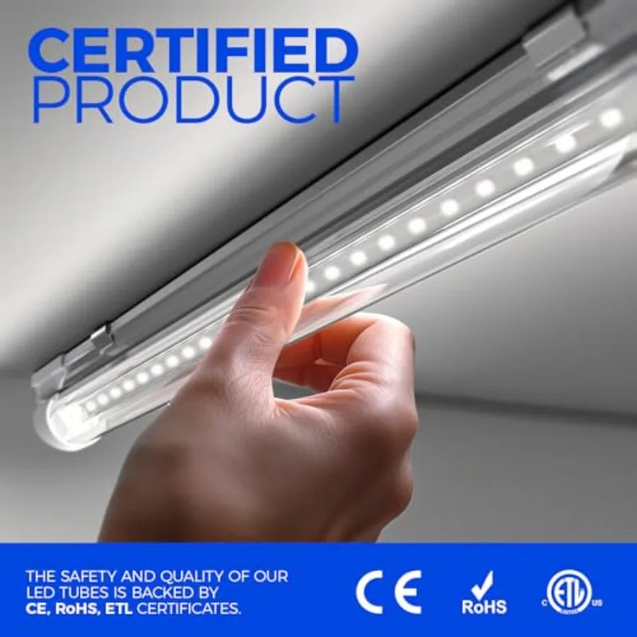 LED Shop Light 2Feet, 20W 3000LM, T8 LED Light Fixture, Clear Cover, Ceiling and Utility Linkable Tube Lights for Room, Garage, TAVEN System LLC