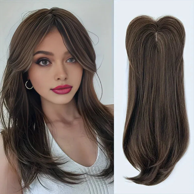 Color: #1, Stretched Length: 22inches - 22 inch top wig block hairpiece wig piece with clip ladies wig heat resistant fiber suitable for beginners daily wear Taven