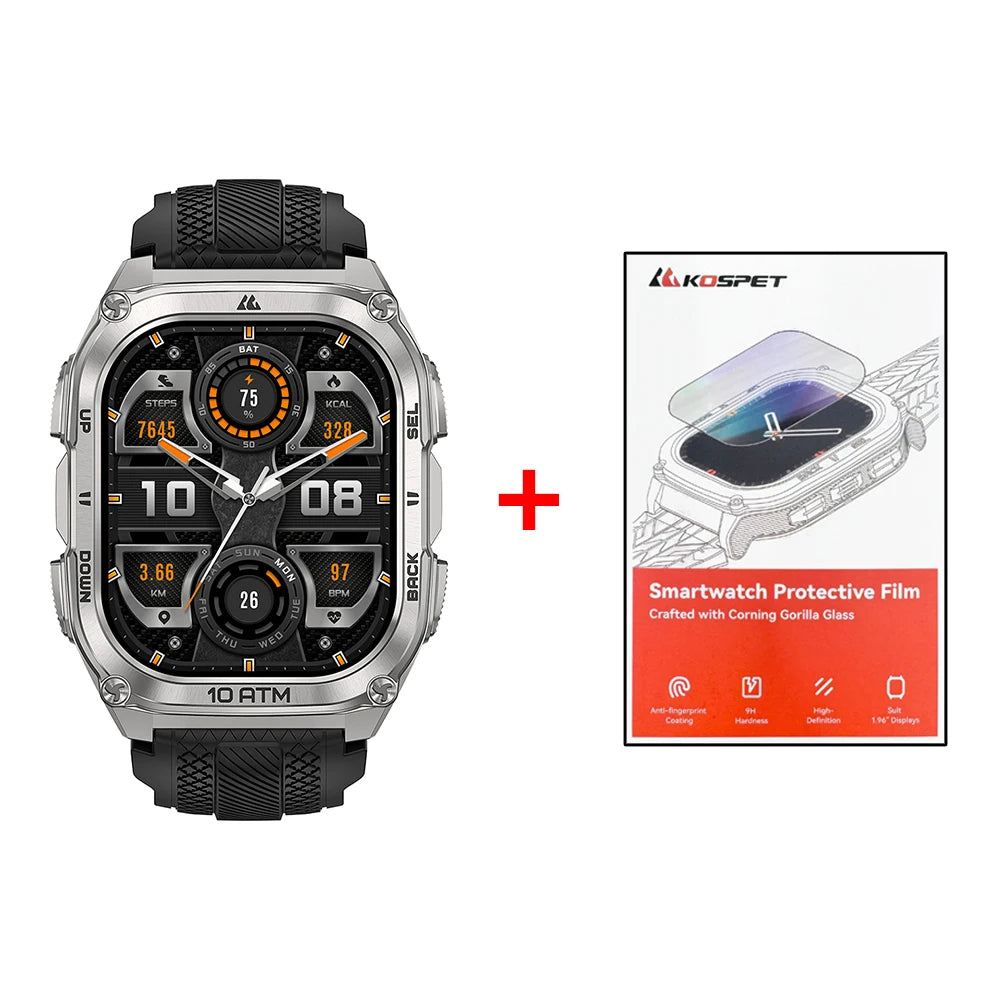 KOSPET Tank M4 Smart Watch Stainless Steel 6-Sat GPS Offline Maps 10ATM Waterproof 45M Dive 24/7 Health Monitor for Android iOS TAVEN System LLC