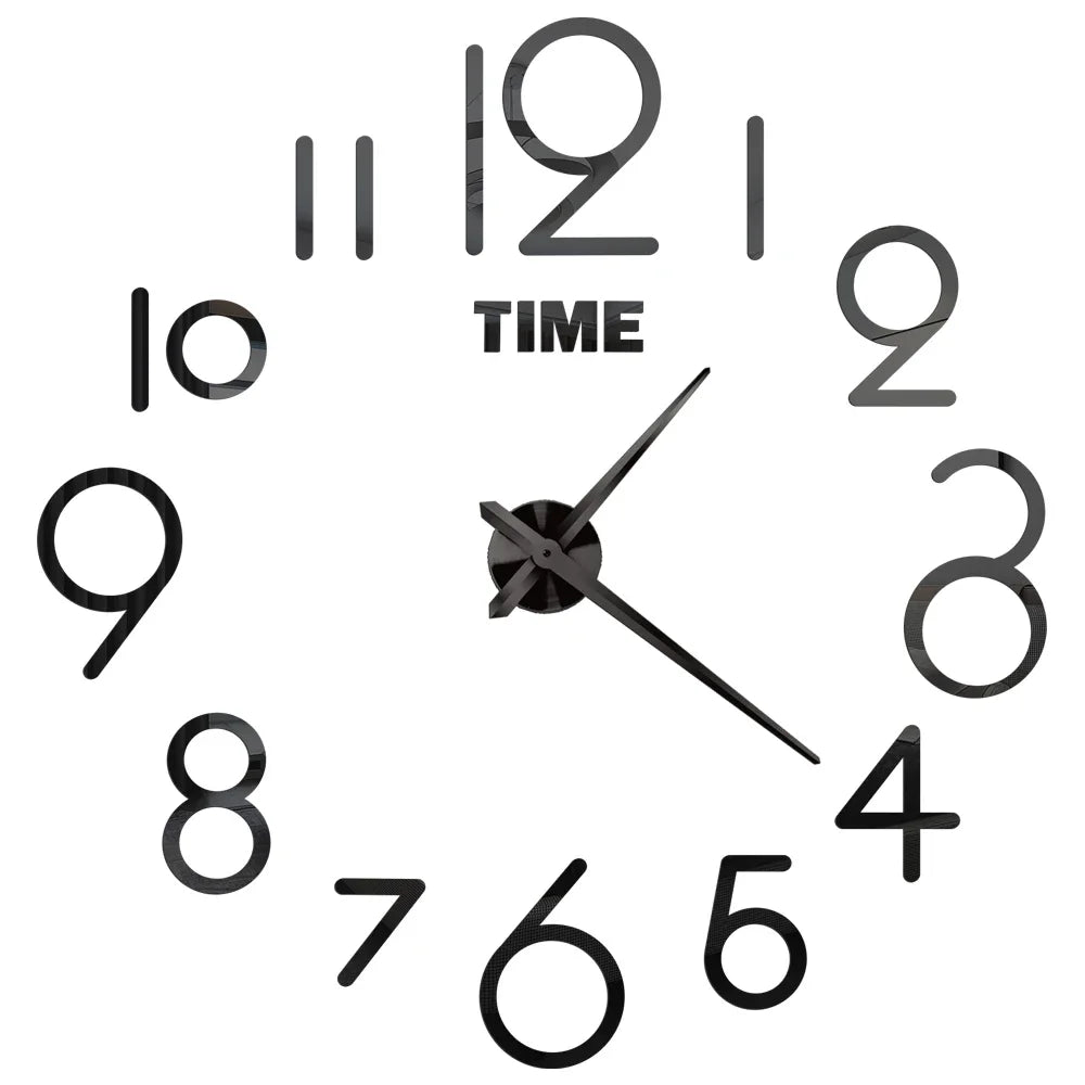 New Modern Design Large Wall Clock 3D DIY Quartz Clocks Fashion Watches Acrylic Mirror Stickers Living Room Home Decor Horloge - TAVEN System LLC