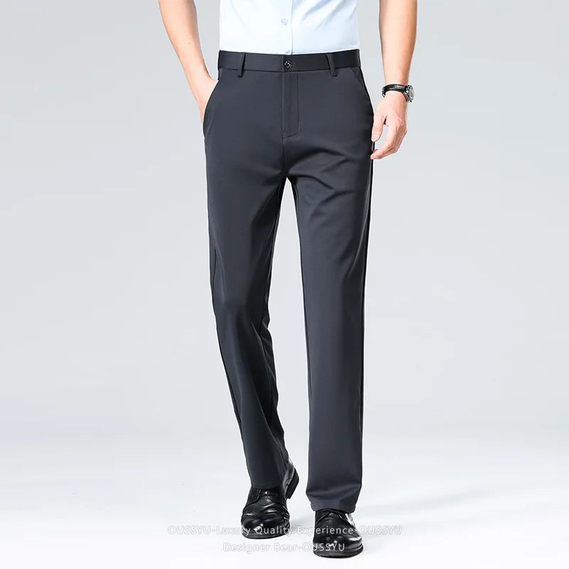 Brand Clothing Summer Thin Men's Stretch Suit Pants Business Slim Straight Work Office Black Formal Trousers Men Plus Size 40 TAVEN System LLC