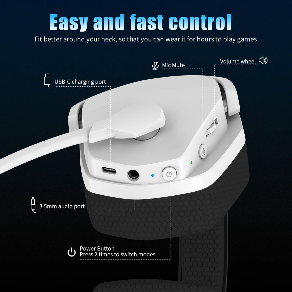 NUBWO G06 2.4G Dual Wireless Gaming Headset 5ms Low Latency 7.1 Surround ENC Mic For PC PS4 PS5 Gaming Bluetooth Headphones TAVEN System LLC