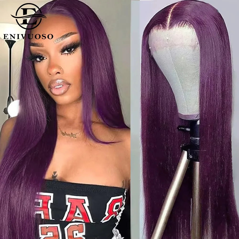 Enivuoso chocolate brown straight lace front wig