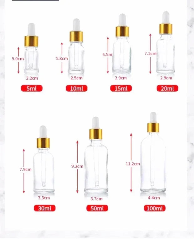 28PCS 30/50ml Gold Dropper Bottle 1oz2oz Essential Oil Glass Aromatherapy Liquid Drop for Massage Pipette Bottles Refillable TAVEN System LLC