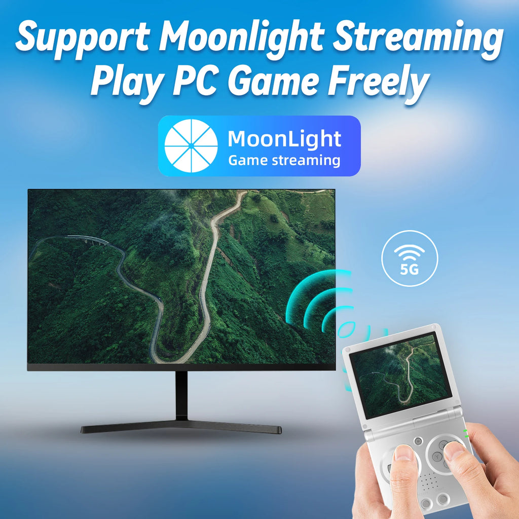 ANBERNIC RG35XXSP FILP 3.5 Inch IPS Screen Retro Game Console 64GB Built-in TF Card 3300mAh Battery Linux System HD TV Output Support Classic Casual Gaming  Built-in Hall Switch Chip TAVEN System LLC