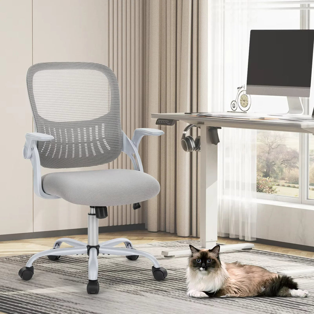 JHK Ergonomic Mesh Office Chair with Flip-Up Arms and Wheels TAVEN System LLC