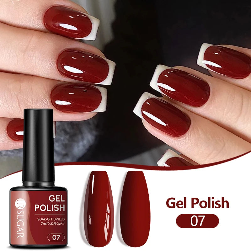 UR SUGAR 7ML Nail Gel Fresh Macaron 107 Colors All For Manicure Semi Permanent Soak Off LED UV Long-Lasting Nail Art Varnish TAVEN System LLC