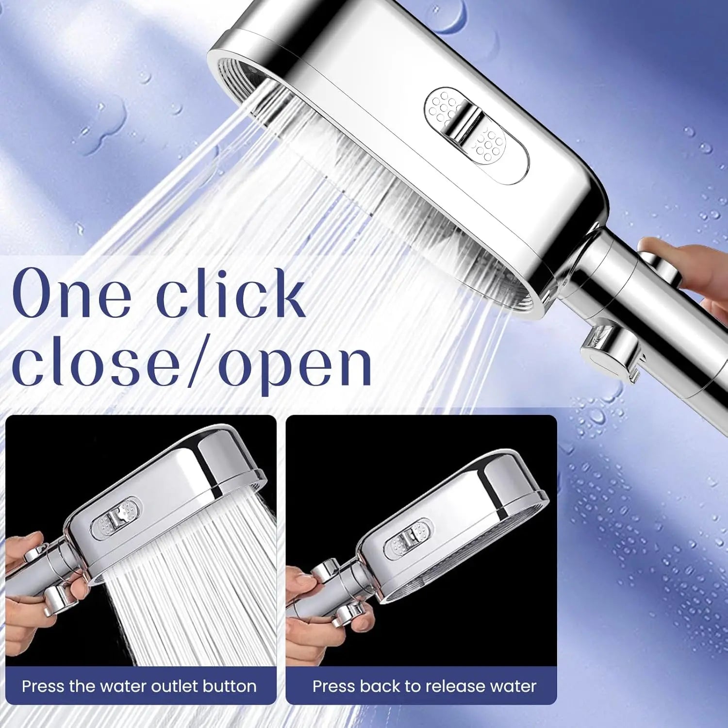 3 Modes Powerful Shower Head Anti-clogging and Easy To Clean Anti Anti-limescale Shower Head Handheld Flexible Bath  Shower Head TAVEN System LLC