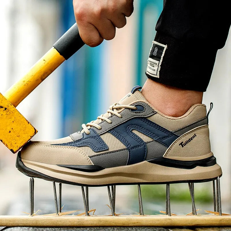 Safety Shoes Men With Steel Toe Cap Anti-smash Men Work Shoes Sneakers Light Puncture-Proof Indestructible Shoes Dropshipping TAVEN System LLC