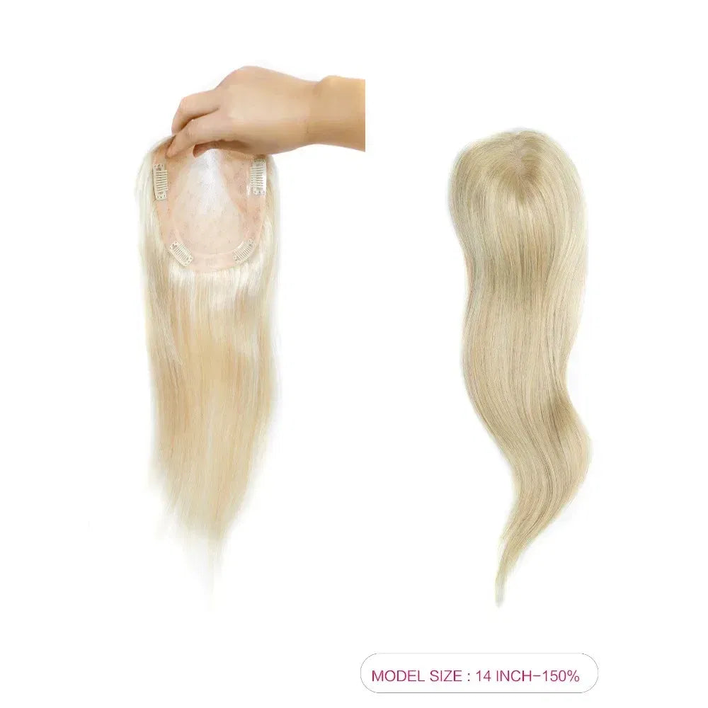 Toupee Color: 1820#, Toupee Size: 5x7, Toupee Design: free, Toupee Density: 120%, Length: 16 inches - 5.5X6inch Mono Base Brazilian Remy Human Hair Topper 12"-18" Double Pu Around Thick Invisible Mono Topper for Women Hairpieces Taven