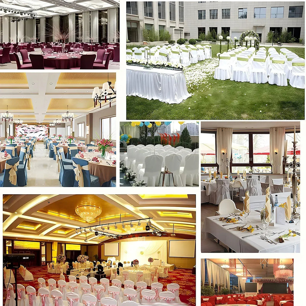 50/100pcs Pleated skirt Spandex Chair Cover Hotel Banquet Party Events Wedding Decoration Dining Room Seat Protector Covers TAVEN System LLC