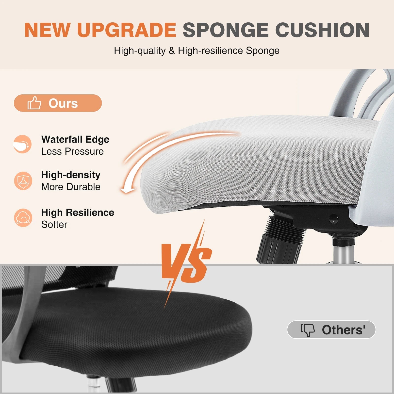 JHK Ergonomic Mesh Office Chair with Flip-Up Arms and Wheels TAVEN System LLC