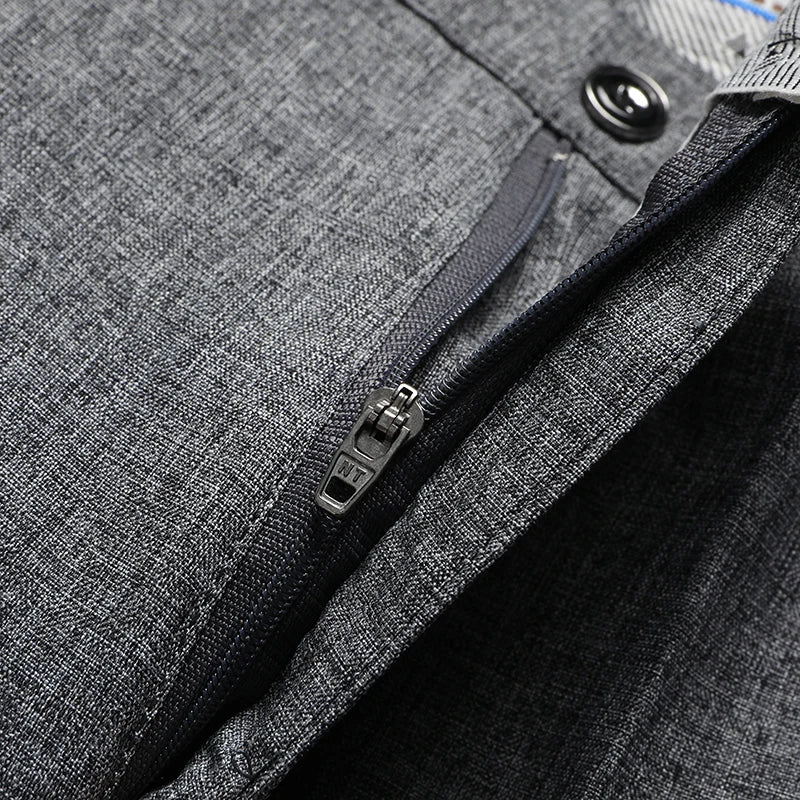 Mens Trousers Business Casual Pants Summer Autumn Dress Straight Pants Elastic Black Grey Loose Formal Pants - TAVEN System LLC
