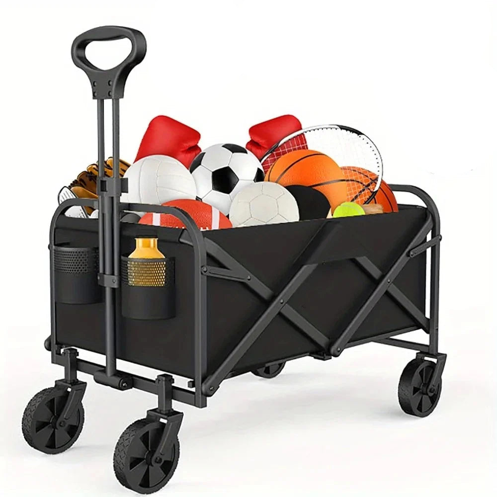 Collapsible foldable wagon cart with all terrain wheels for beach