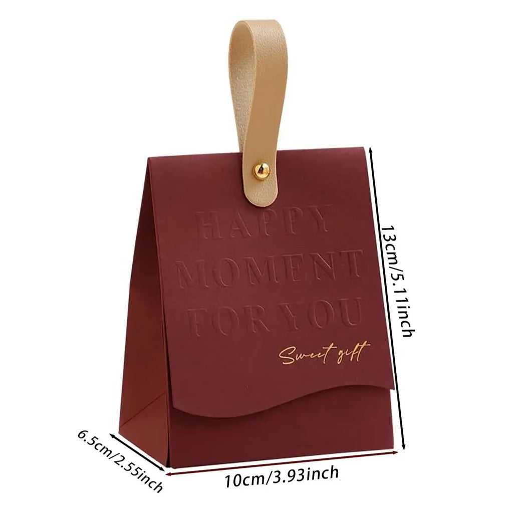 10pcs Creative Leather Portable Gift Box High-end Portable Wedding Candy Paper Box Party Packaging Supplies Paper Box TAVEN System LLC