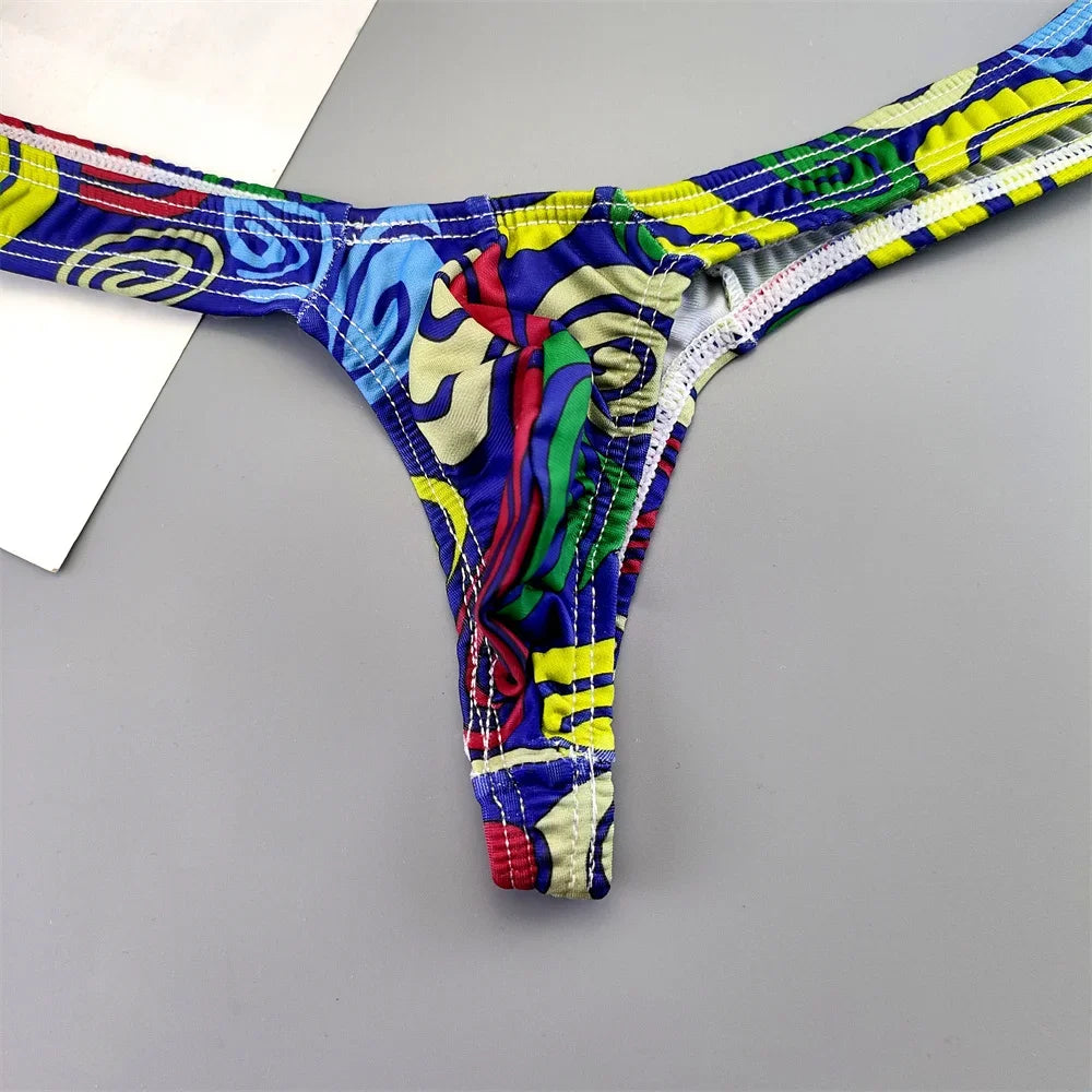 Sexy Printed Lips/Flowers/Camouflage Underwear for Men Mini Panties Penis Pouch String Low Waist Bikini Hombre Lingerie TAVEN System LLC