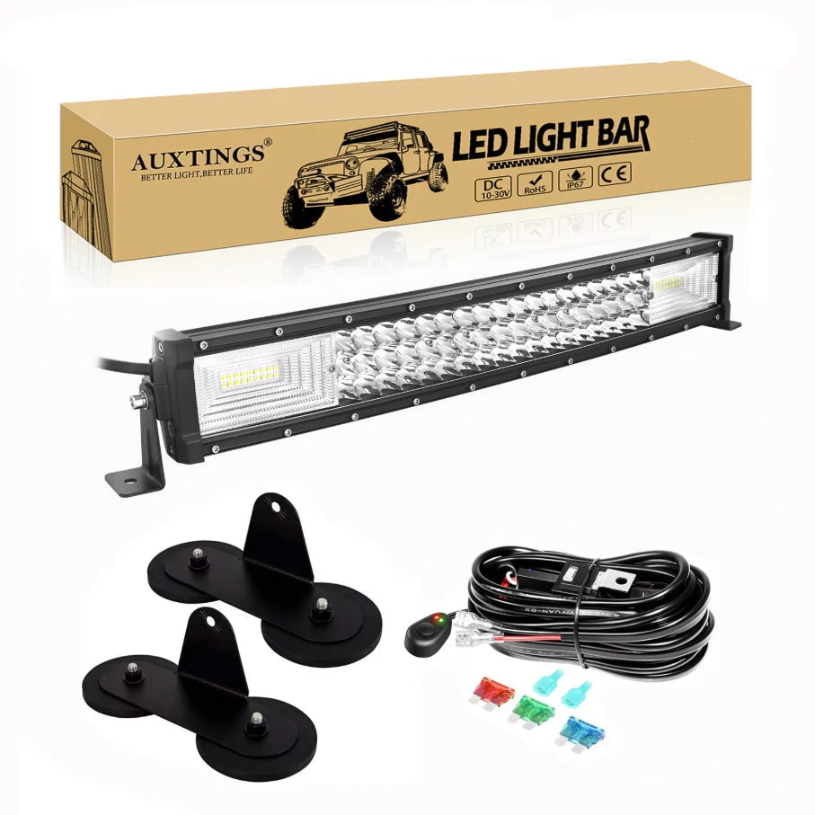 7D Curved LED Light Bar 22-52in 675W Off Road Truck Lamp TAVEN System LLC