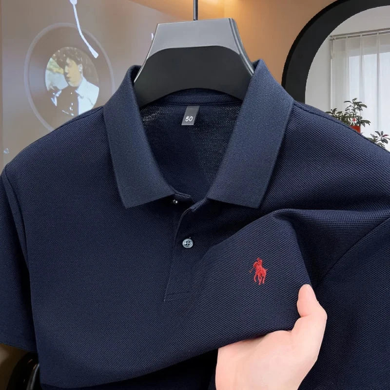 100% pure cotton high-end brand men's short sleeve polo shirt 2026 summer luxury fashion pony embroidery golf top casual T-shirt TAVEN System LLC