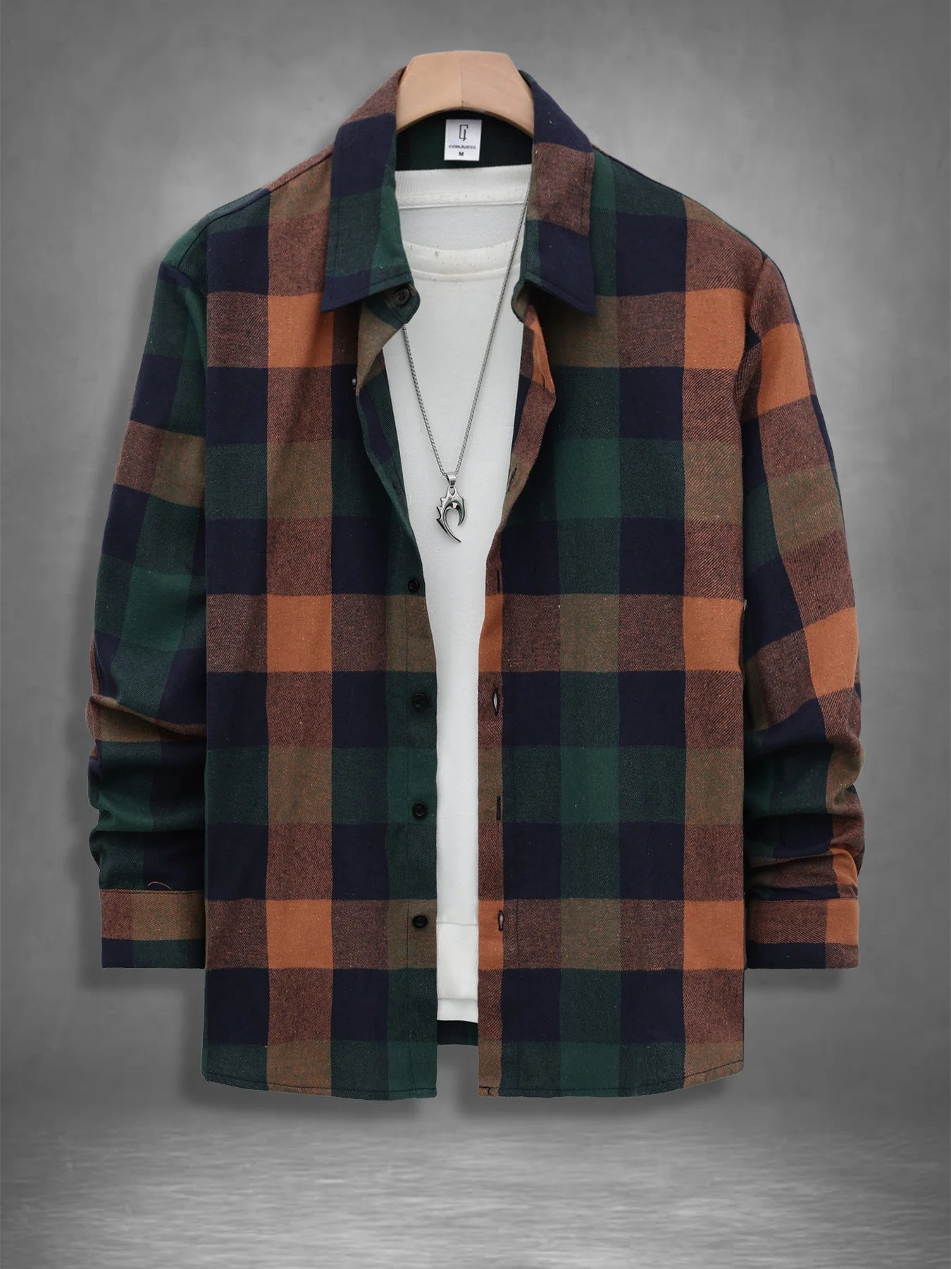 Vintage Plaid Long Sleeve Flannel Shirt Men's Spring Fall Loose Casual Top TAVEN System LLC