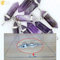 CSJA Hexagonal Bullet Crystal Necklaces Natural Gem Stone Quartz Necklace Pendant Chakra Amethysts Pink Quartz Lapis Lazuli G957 TAVEN System LLC