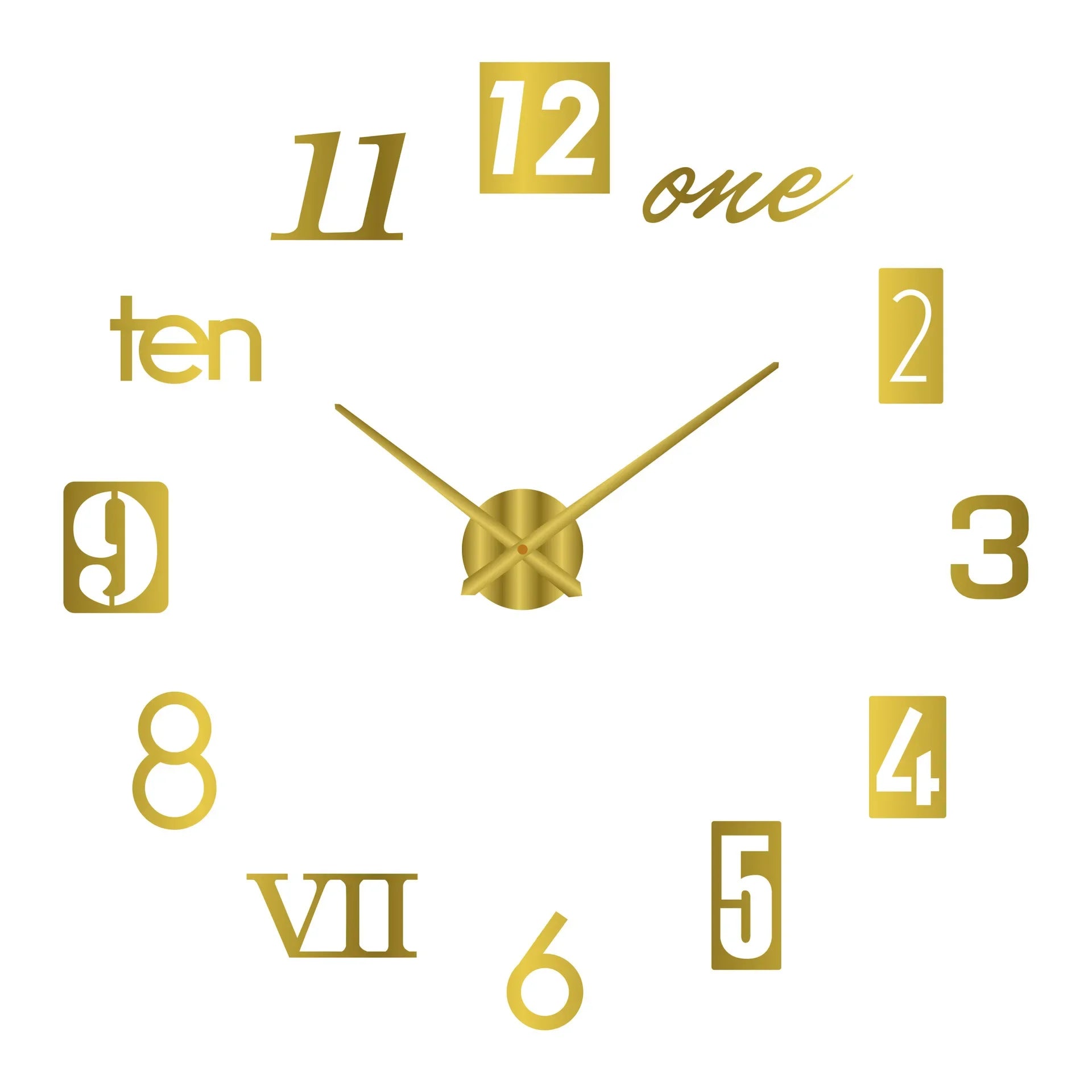 New Modern Design Large Wall Clock 3D DIY Quartz Clocks Fashion Watches Acrylic Mirror Stickers Living Room Home Decor Horloge - TAVEN System LLC