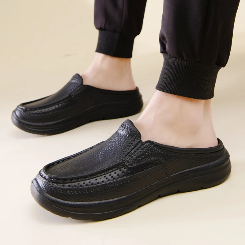 Summer Men Chef Shoes Anti Slip and Oil Proof Men's Work Shoes EVA Lazy Slippers Casual Trendy Slipper Fashion Garden Shoes TAVEN System LLC