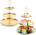 Wedding Gold 3-Tier Cake Stand - Luxury Dessert Display Rack for Bridal Shower Birthday Festival Celebration TAVEN System LLC
