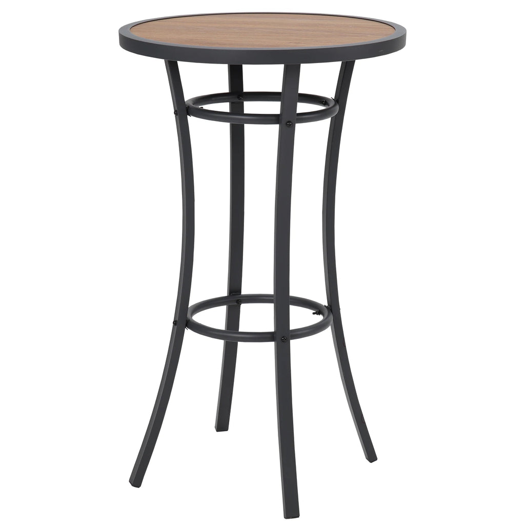 Outdoor bar height bistro table with metal frame patio 40 inch