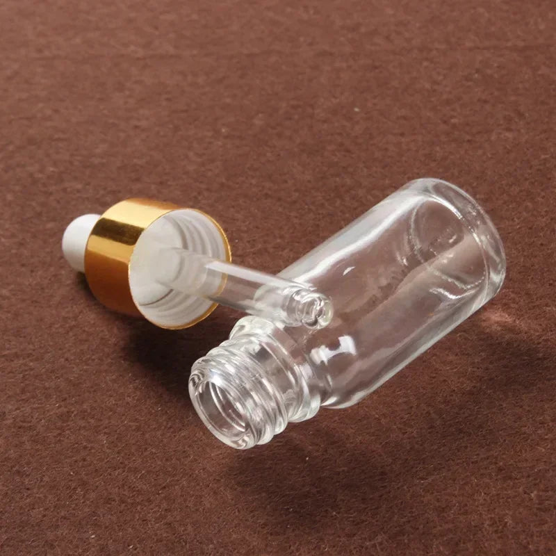 28pcs 15/30/50ml Golden Empty Dropper Bottle Essential Oil Glass Bottle Refillable Aromatherapy with Funnel Glass Eye Dropper TAVEN System LLC