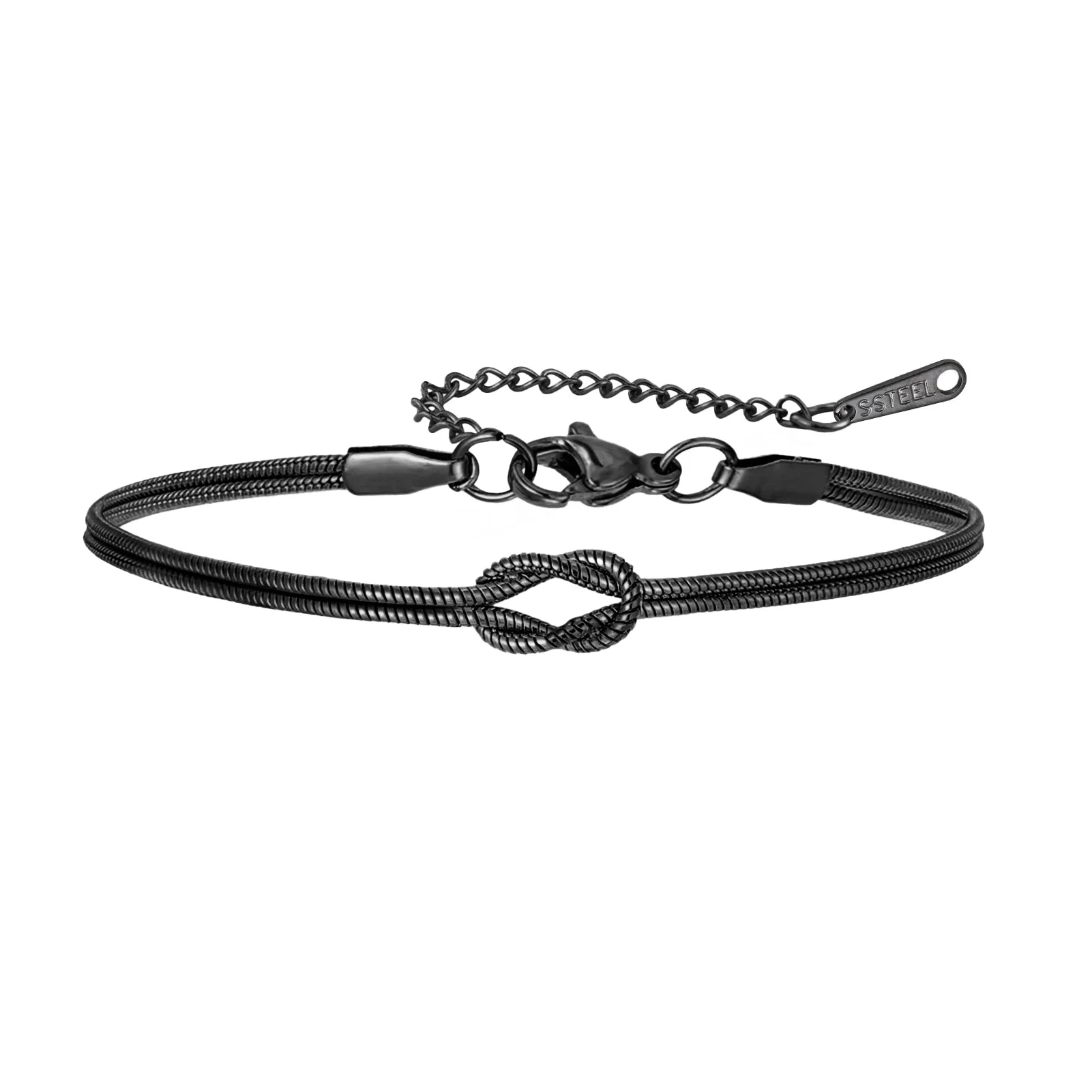 Cazador Gold Color Love Knot Double Snake Chain Bracelet Stainless Steel Trendy Bracelets for Women Men Jewelry Mother's Gift TAVEN System LLC